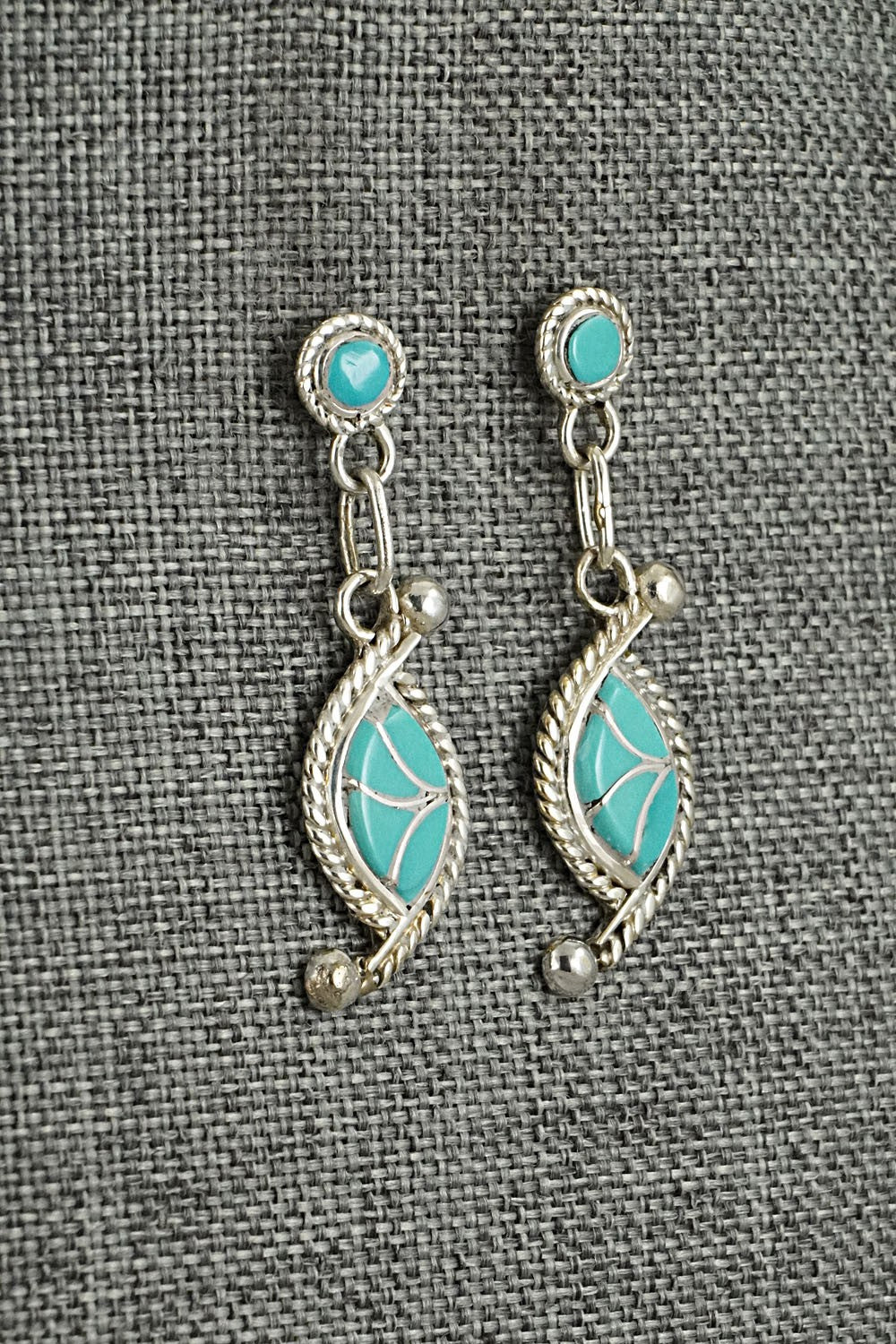 Turquoise & Sterling Silver Earrings - Carlen Seoutewa