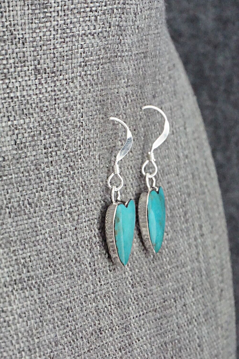 Turquoise and Sterling Silver Earrings - Sonyei Coho