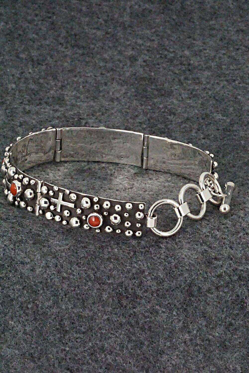 Coral & Sterling Silver Bracelet - Akee Douglas