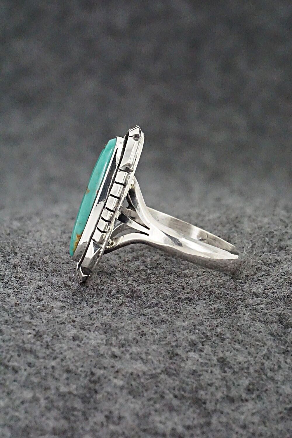 Turquoise & Sterling Silver Ring - Amos Begay - Size 7.25