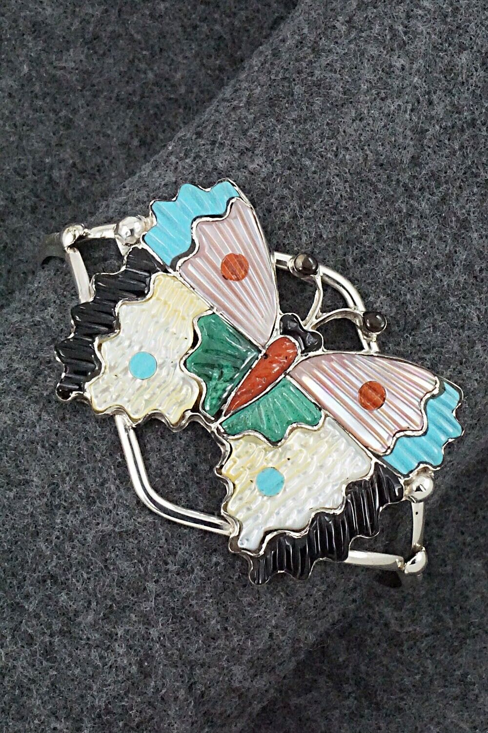 Multi Stone & Sterling Silver Inlay Bracelet - Tamara Pinto