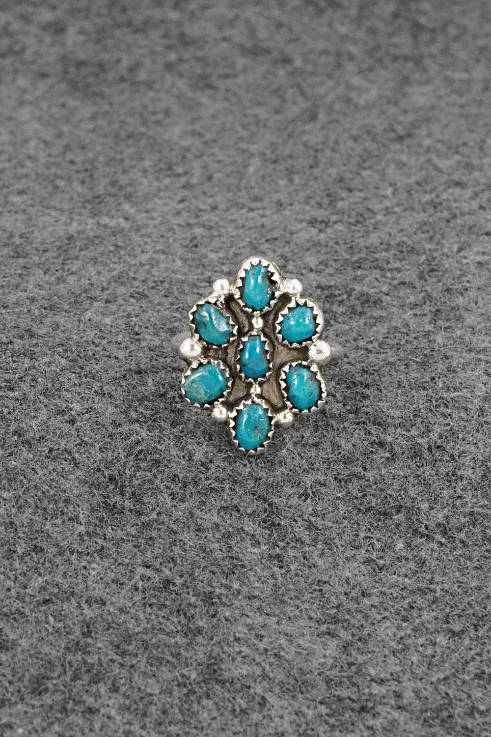 Turquoise & Sterling Silver Ring - Priscilla Reeder - Size 8.5