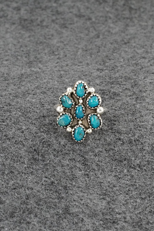 Turquoise & Sterling Silver Ring - Priscilla Reeder - Size 8.5