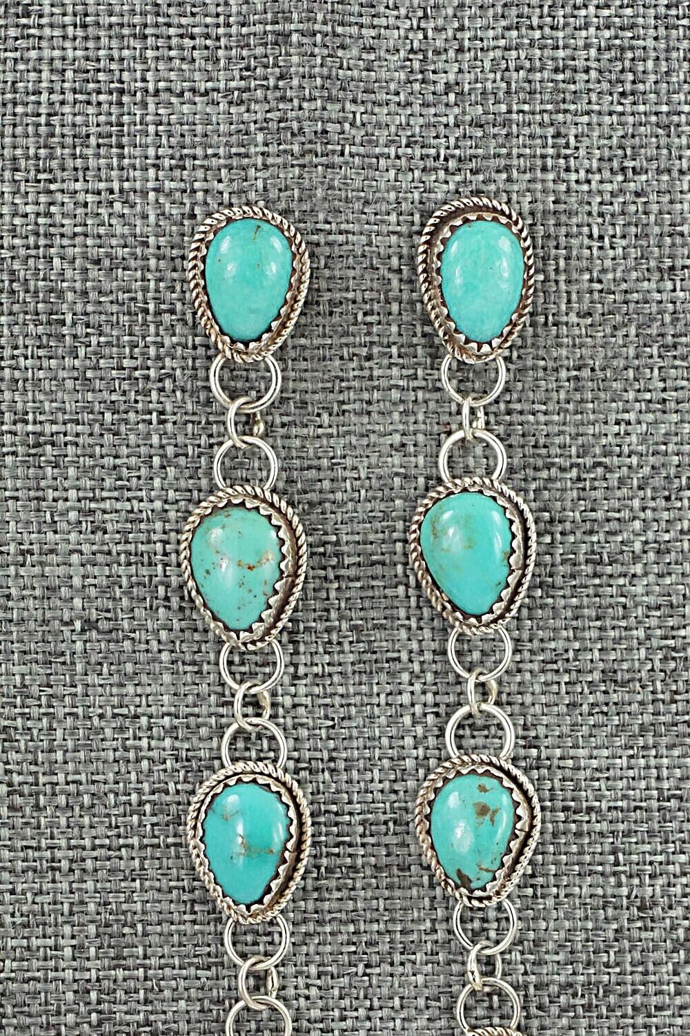 Turquoise & Sterling Silver Earrings - Ernest Hawthorne