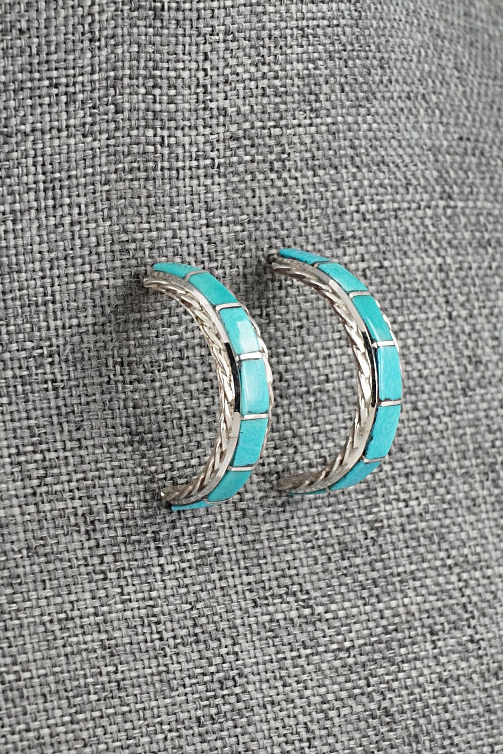Turquoise & Sterling Silver Earrings - Malcolm Chavez