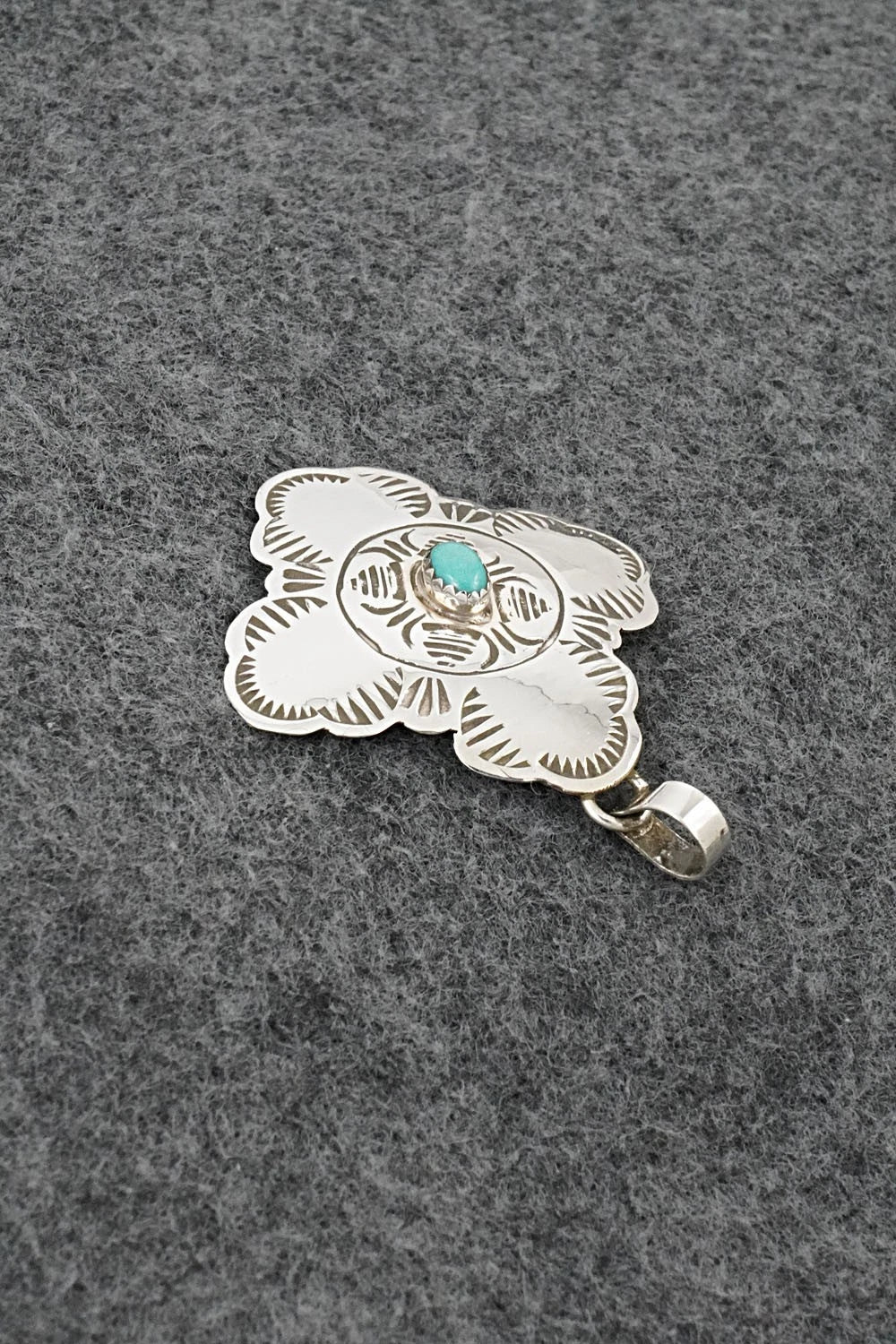 Turquoise & Sterling Silver Pendant - Bertha Begay
