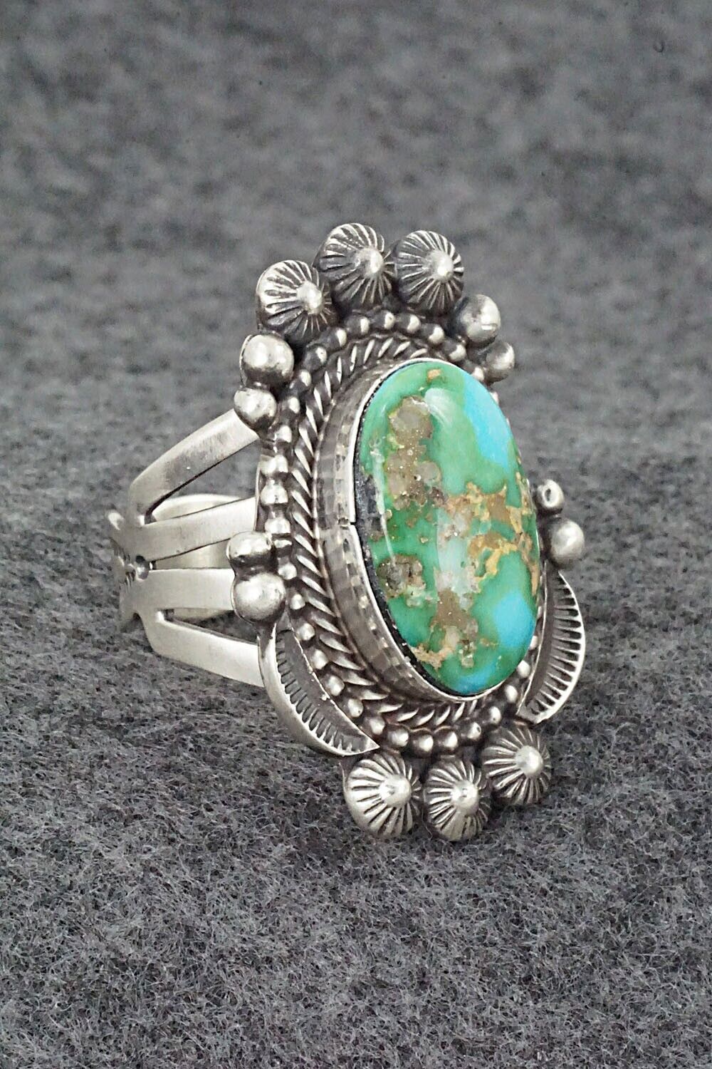 Turquoise & Sterling Silver Ring - Tom Lewis - Size 9.25