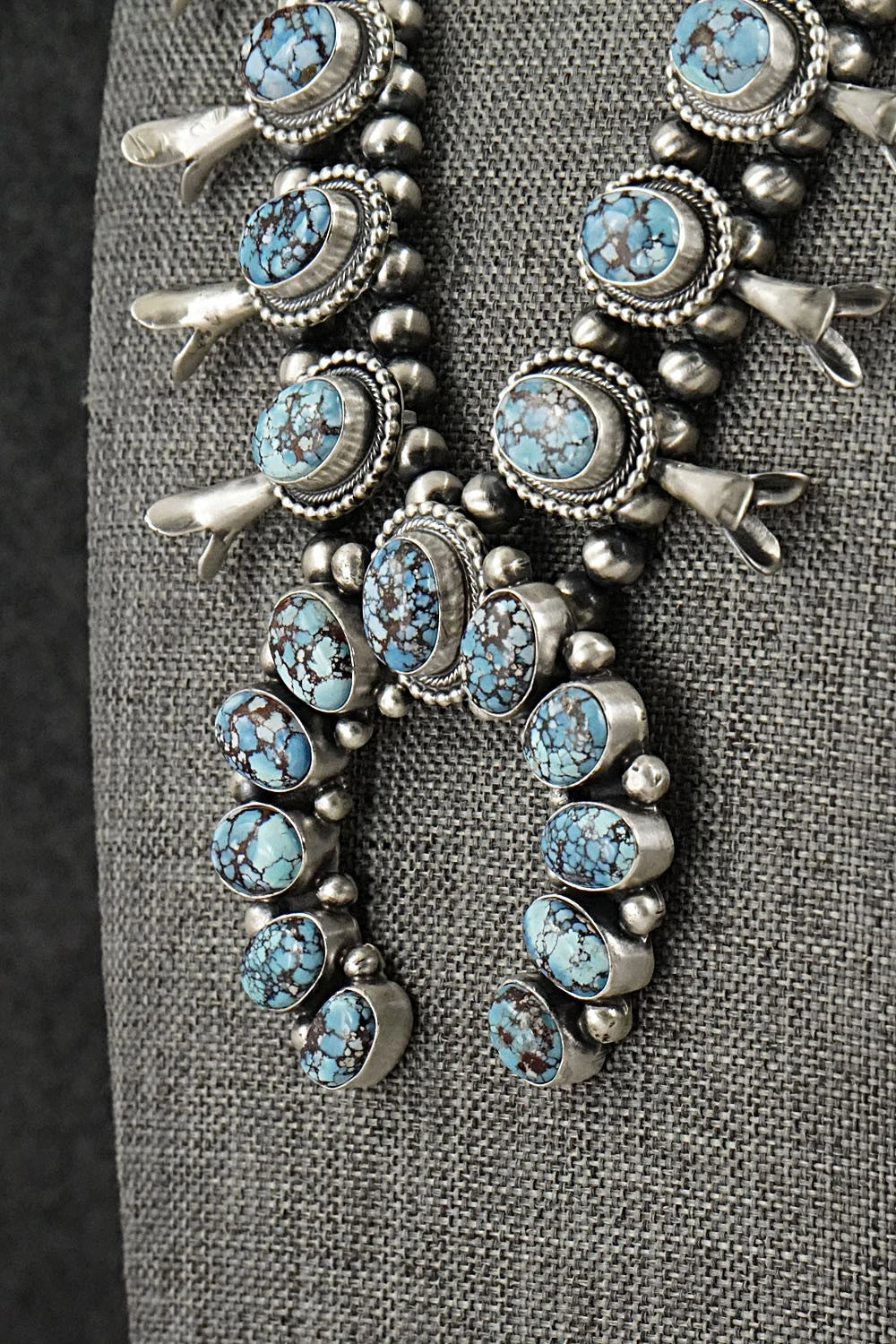 Turquoise & Sterling Silver Squash Blossom Set - Darrin Livingston