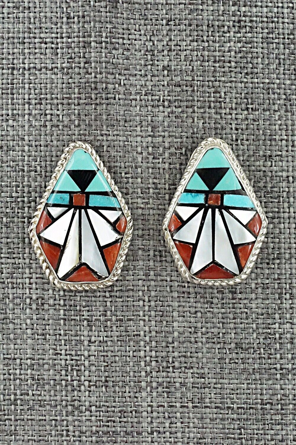 Multi-Stone Inlay & Sterling Silver Earrings - Ola Eriacho