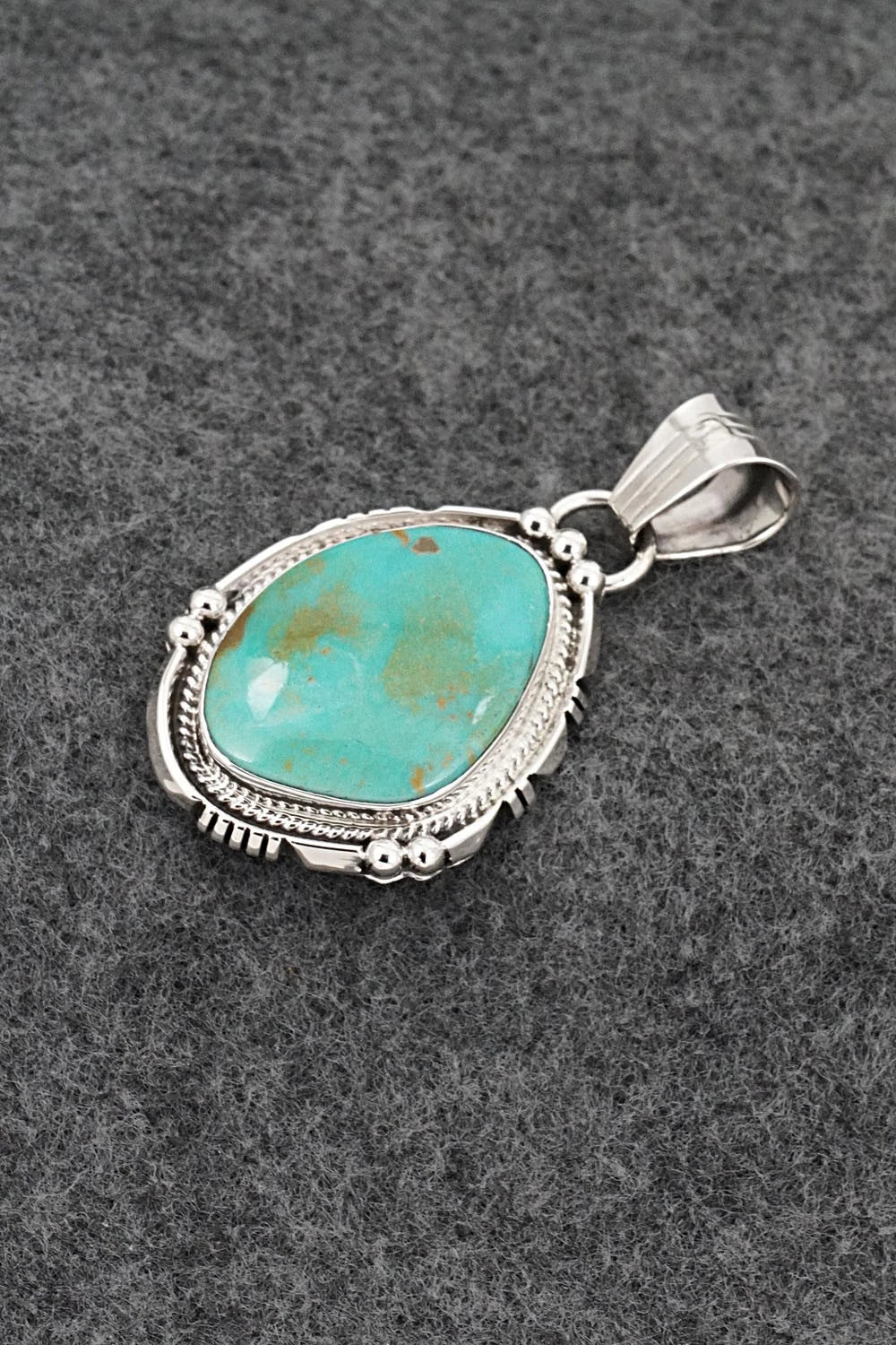 Turquoise & Sterling Silver Pendant - Marita Benally