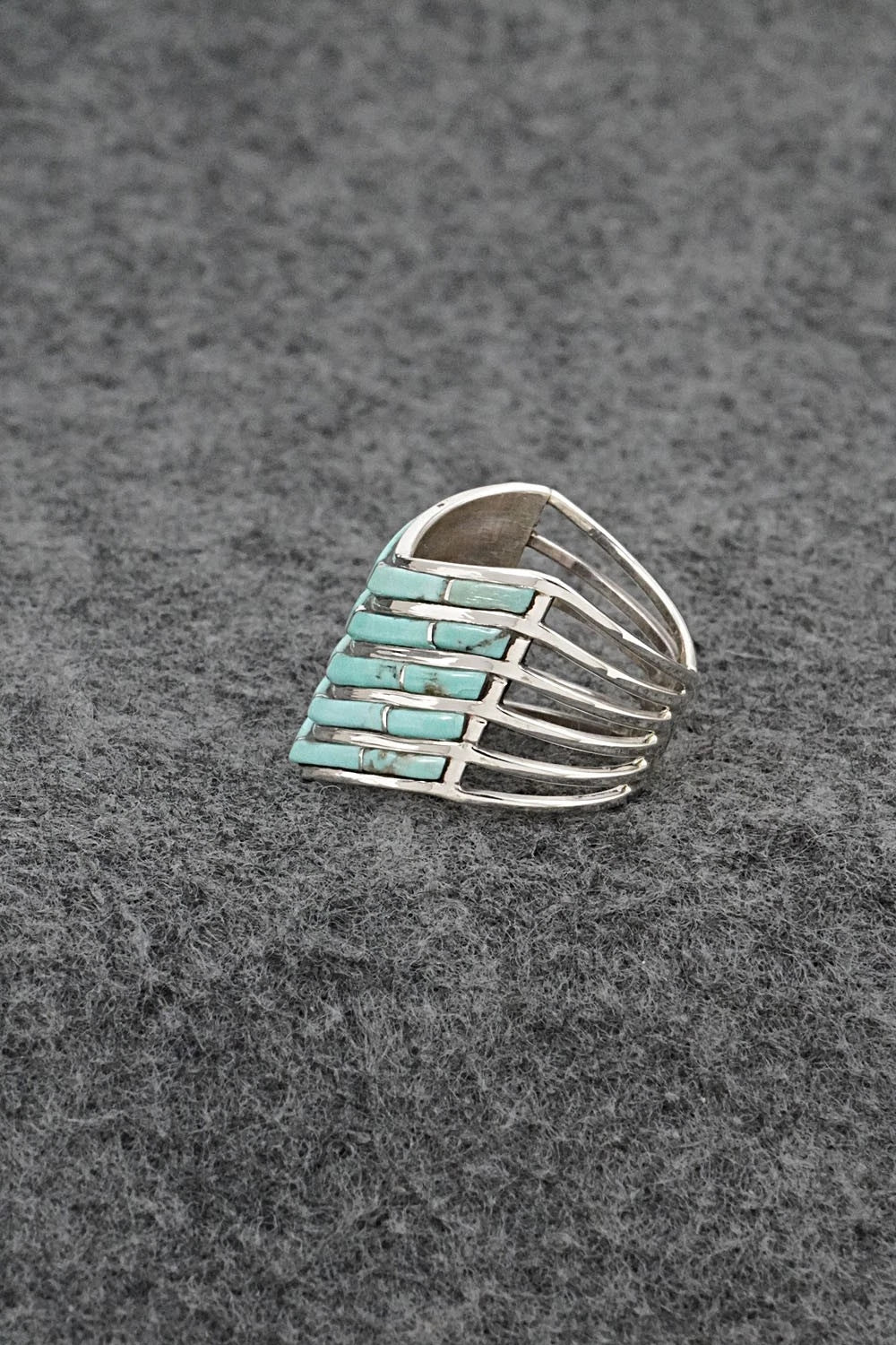 Turquoise & Sterling Silver Ring - Andrew Enrico - Size 8