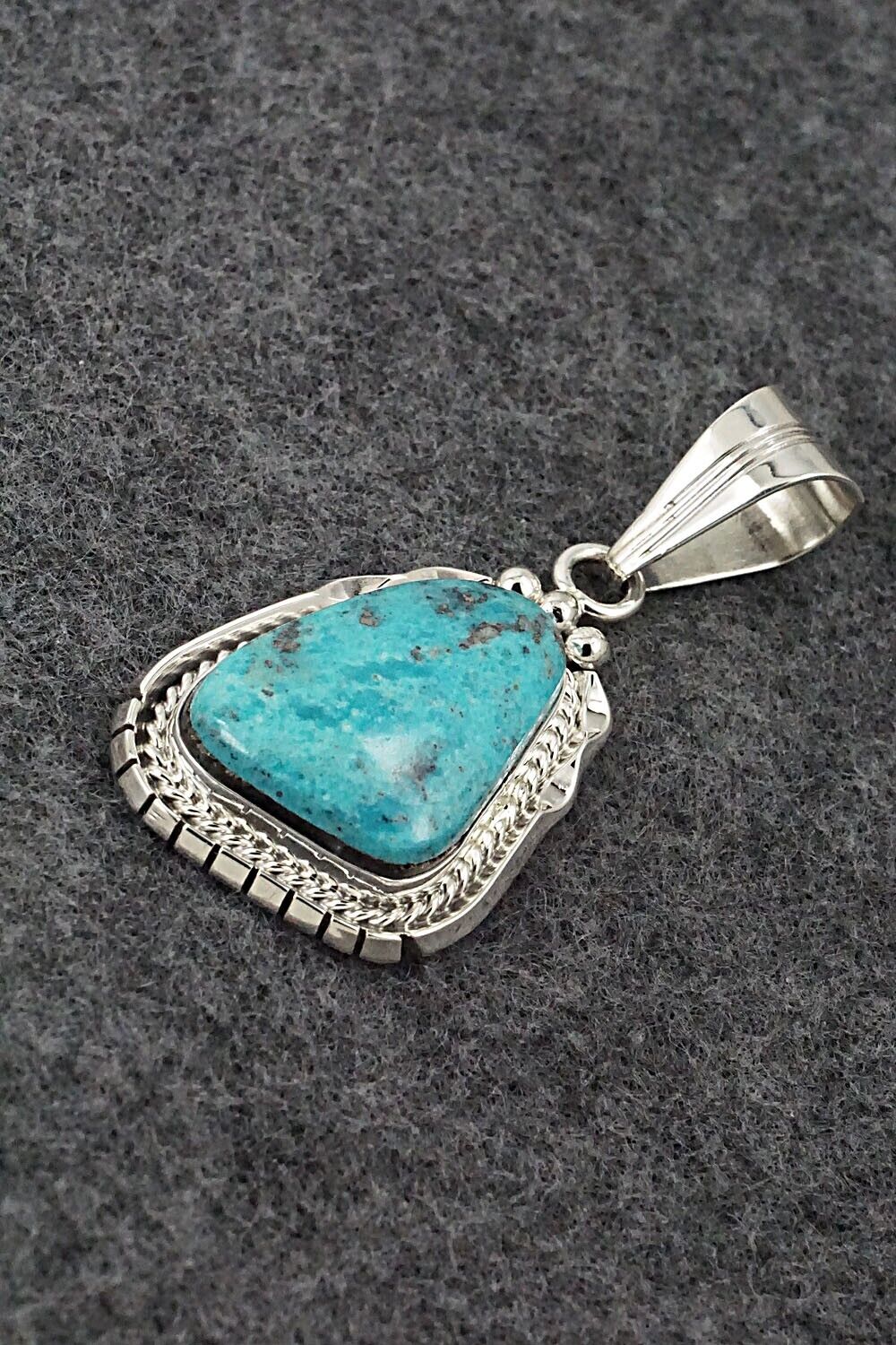 Turquoise & Sterling Silver Pendant - Samuel Yellowhair