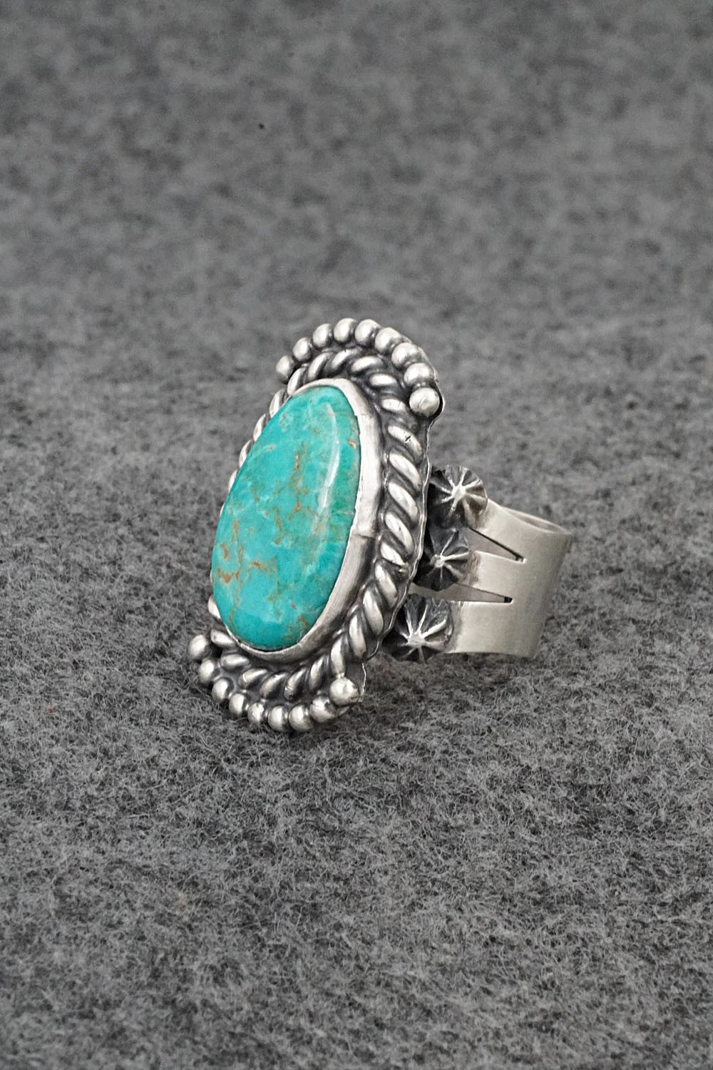 Turquoise & Sterling Silver Ring - Darrin Livingston - Size 8.5
