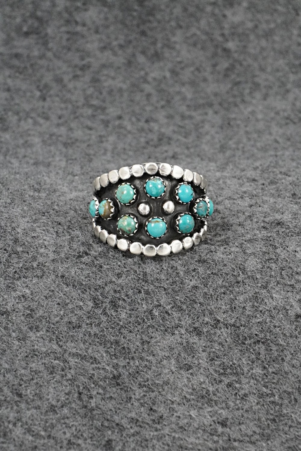 Turquoise & Sterling Silver Ring - Harry B. Yazzie - Size 8