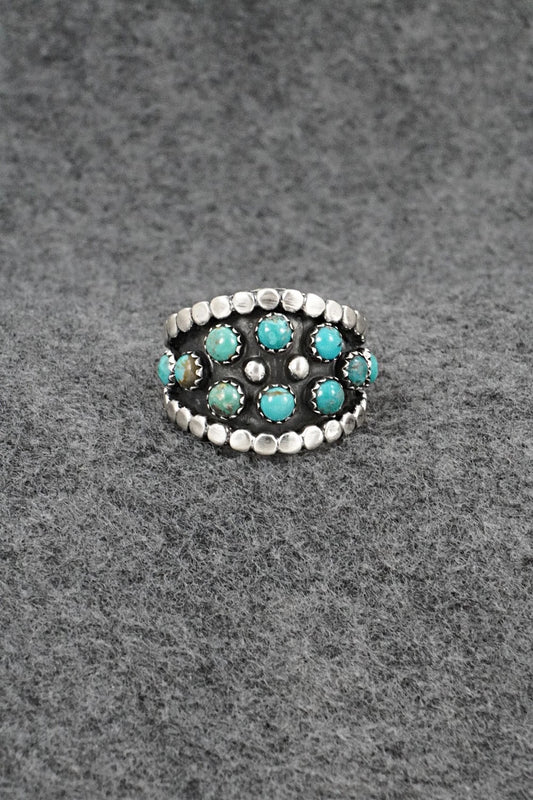 Turquoise & Sterling Silver Ring - Harry B. Yazzie - Size 8