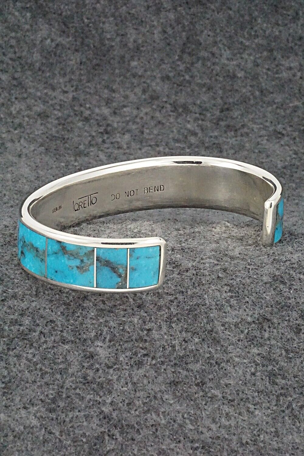 Turquoise & Sterling Silver Inlay Bracelet - Larry Loretto