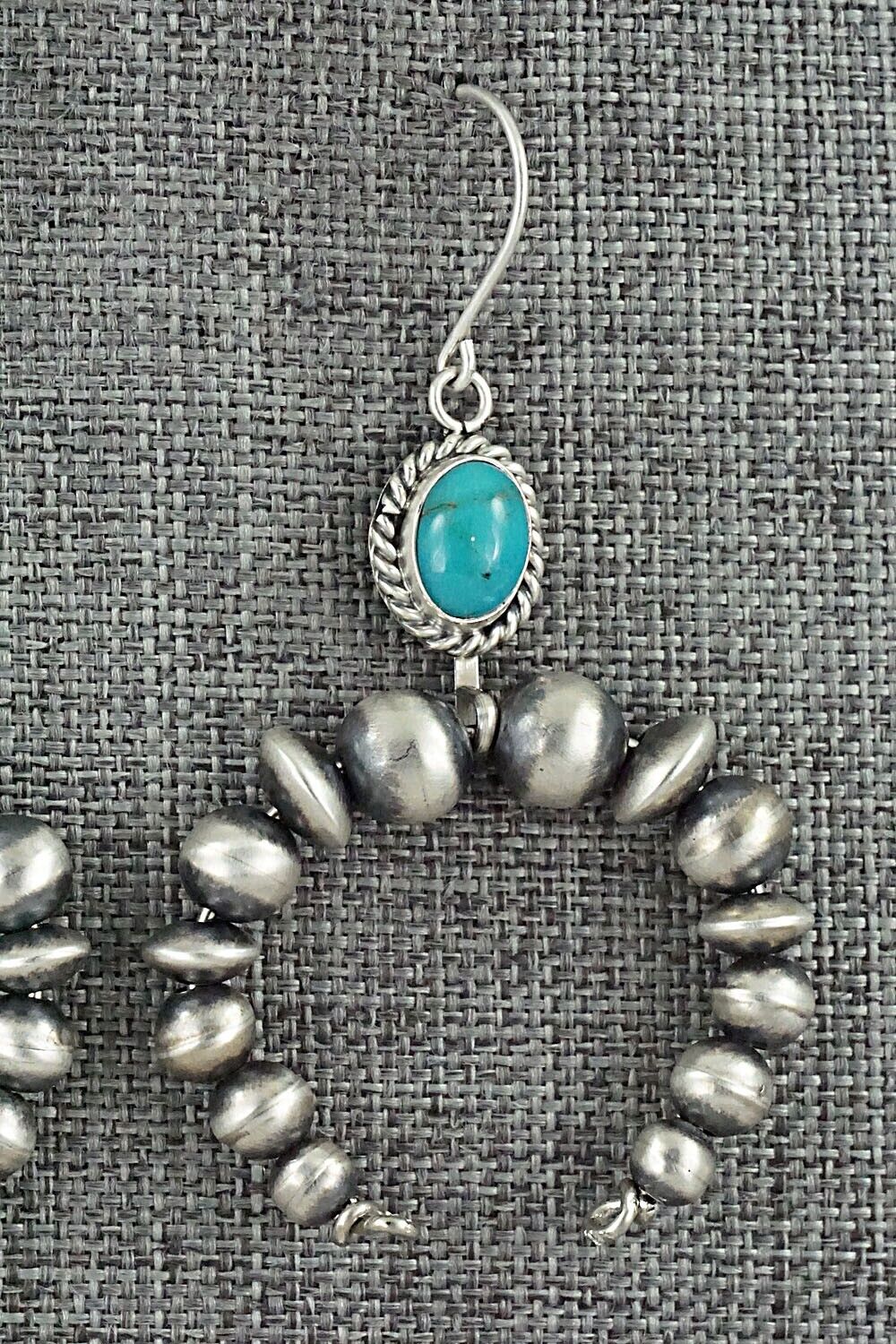 Turquoise & Sterling Silver Navajo Pearl Earrings - Grace Kenneth