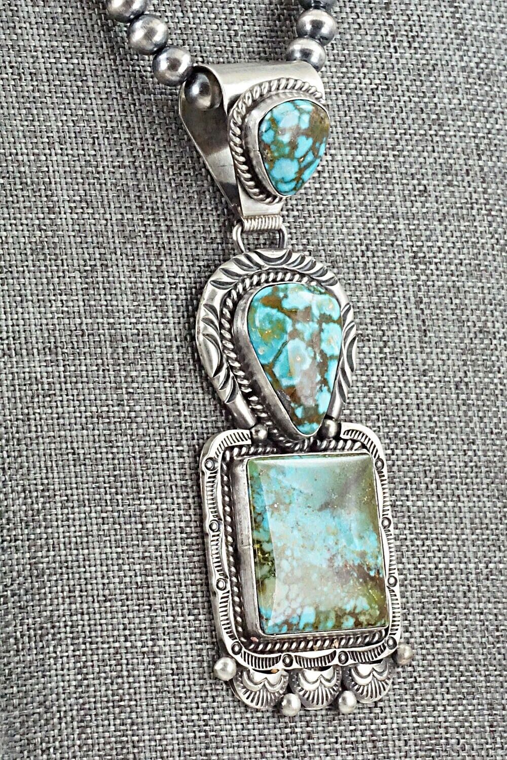 Turquoise & Sterling Silver Necklace - Raymond Delgarito