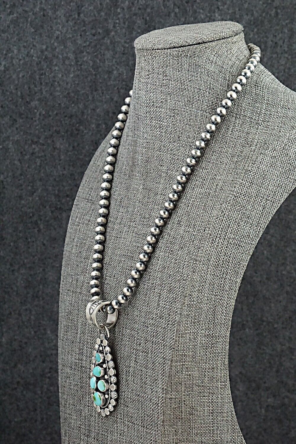 Turquoise & Sterling Silver Necklace - Adrienne Gordon