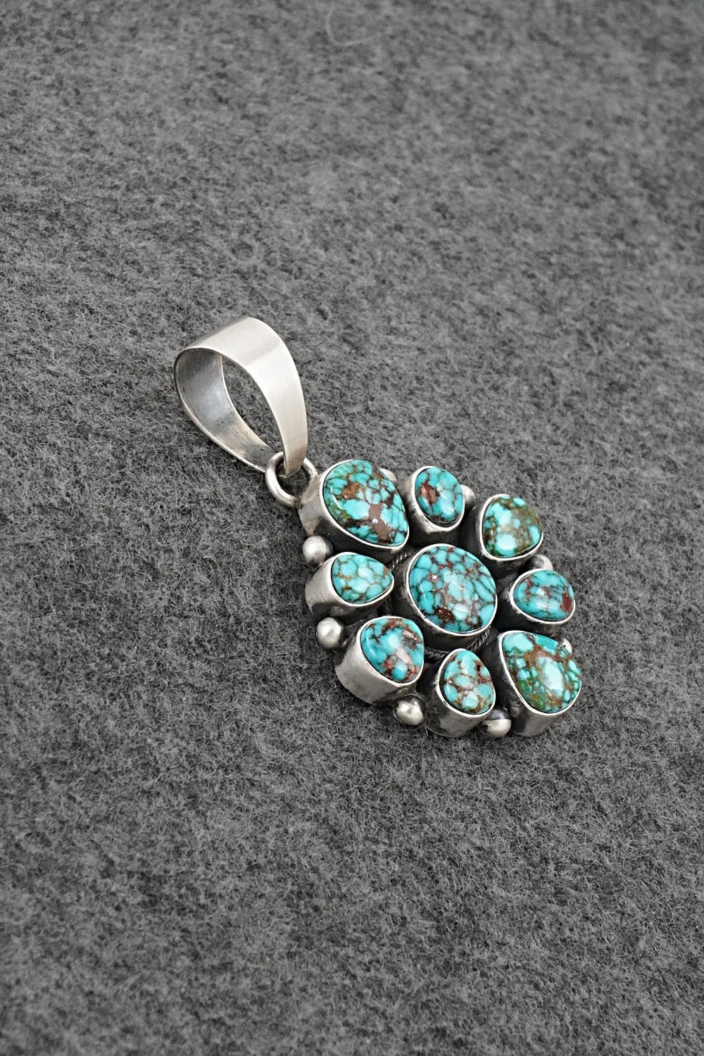 Turquoise & Sterling Silver Pendant - Mark Yazzie