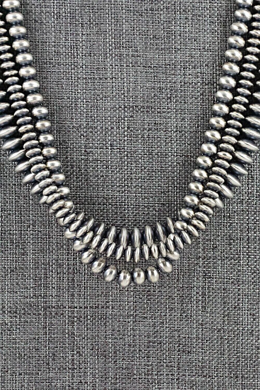 Sterling Silver Navajo Pearl Necklace 20" - Dorinda Mariano