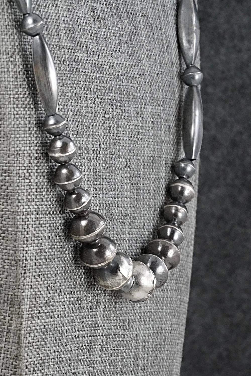 Sterling Silver Navajo Pearl Necklace 26" - Vintage