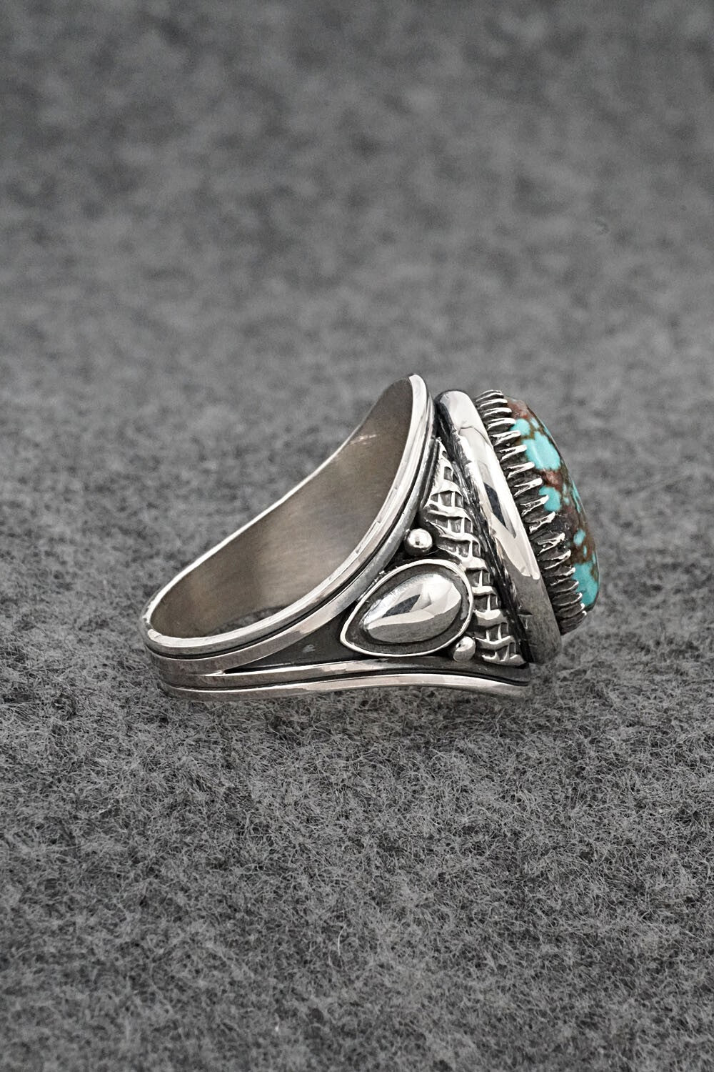 Turquoise & Sterling Silver Ring - Derrick Gordon - Size 12