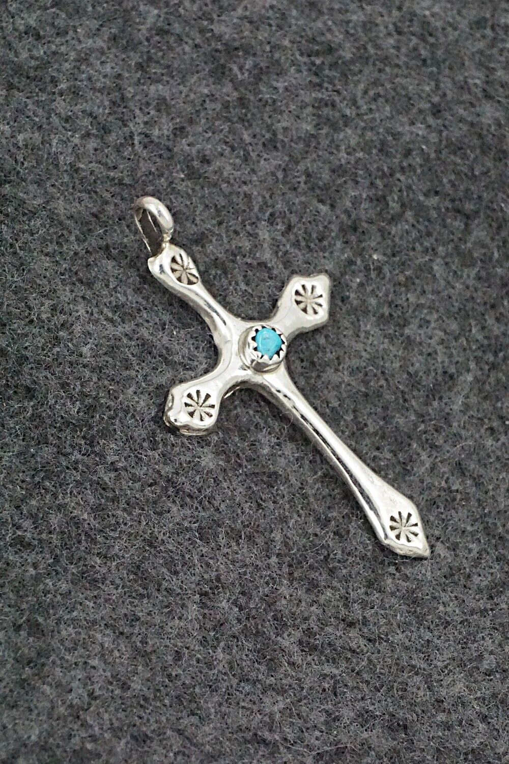 Turquoise & Sterling Silver Pendant - Thomas Johnson