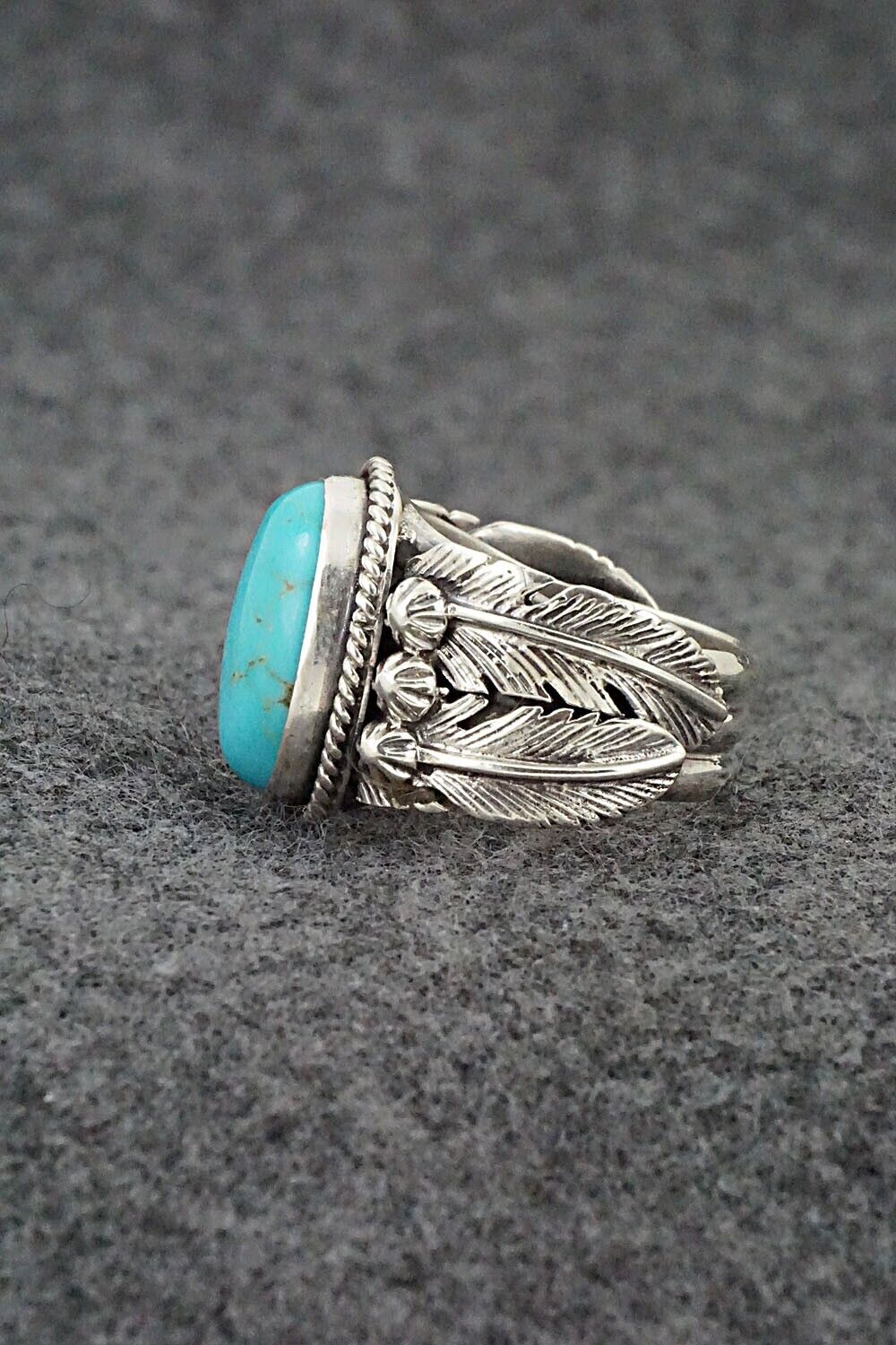Turquoise & Sterling Silver Ring - Bobby Platero - Size 7.5