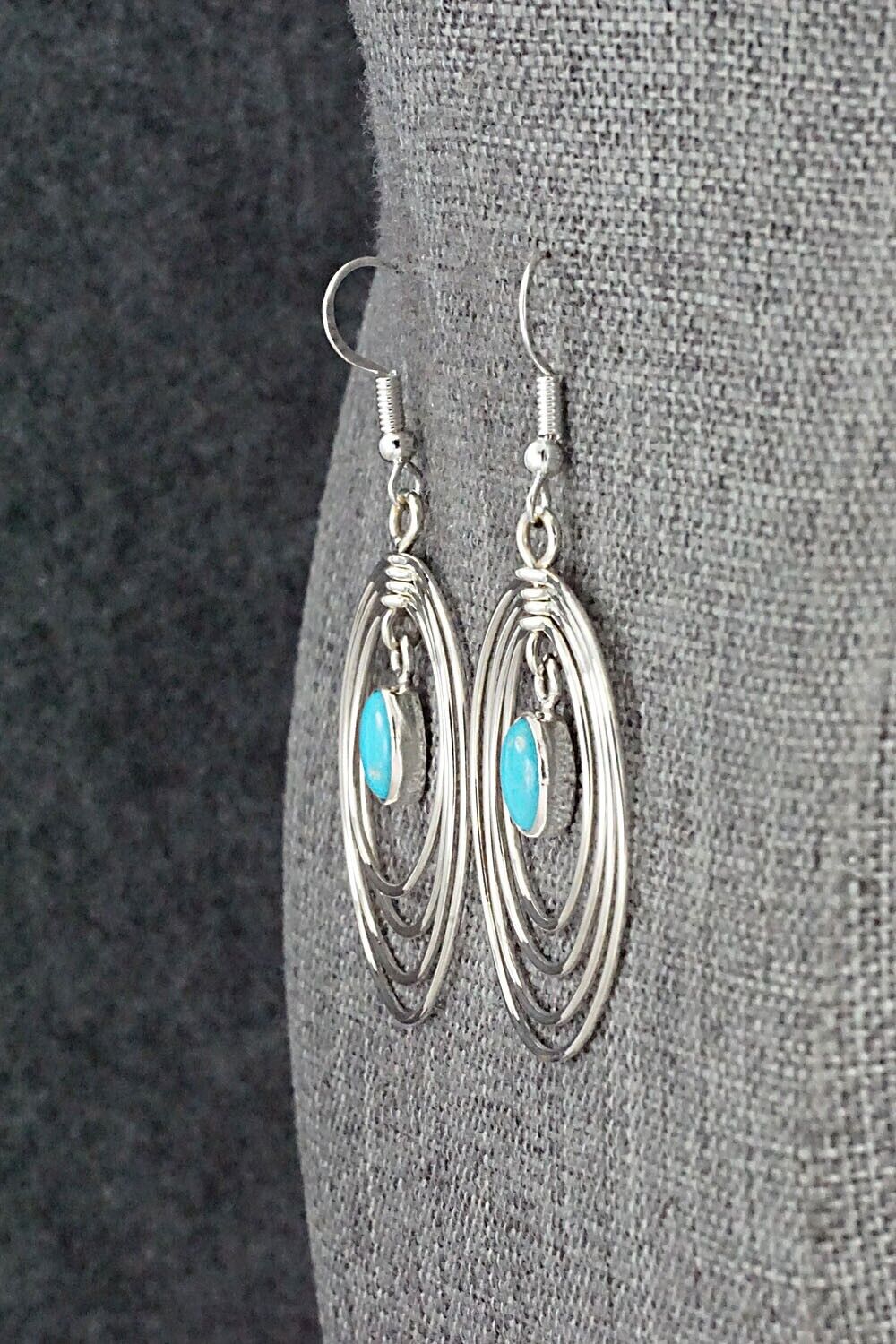 Turquoise and Sterling Silver Earrings - Edith Kee