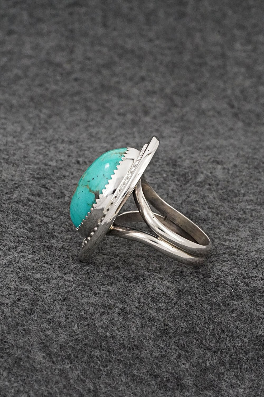 Turquoise & Sterling Silver Ring - Leslie Nez - Size 10
