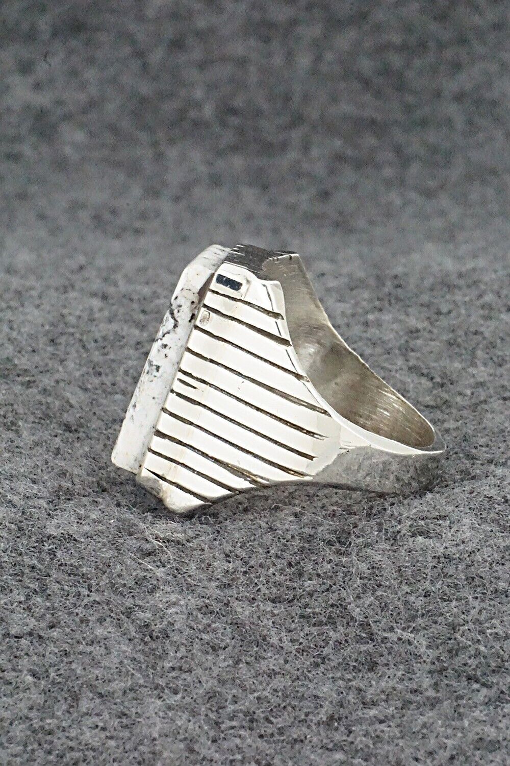 White Buffalo & Sterling Silver Ring - Trevor Jack - Size 11.5