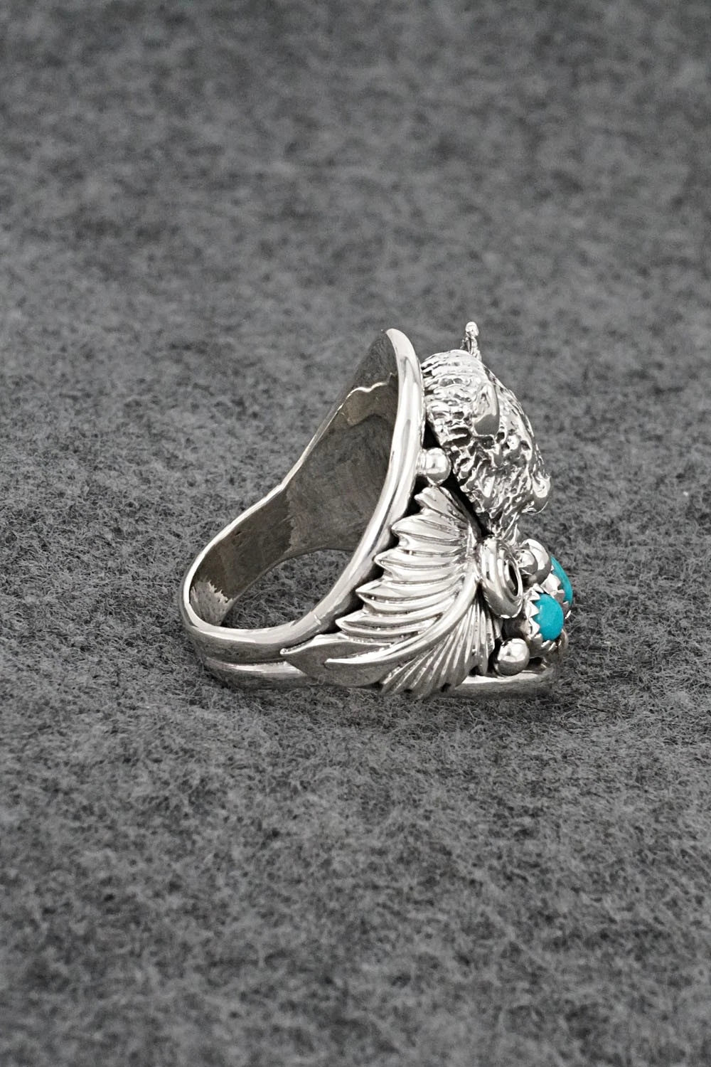 Turquoise & Sterling Silver Ring - Darrell Morgan - Size 10