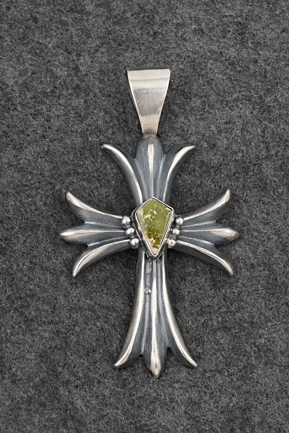 Turquoise & Sterling Silver Pendant - Harrison Bitsue
