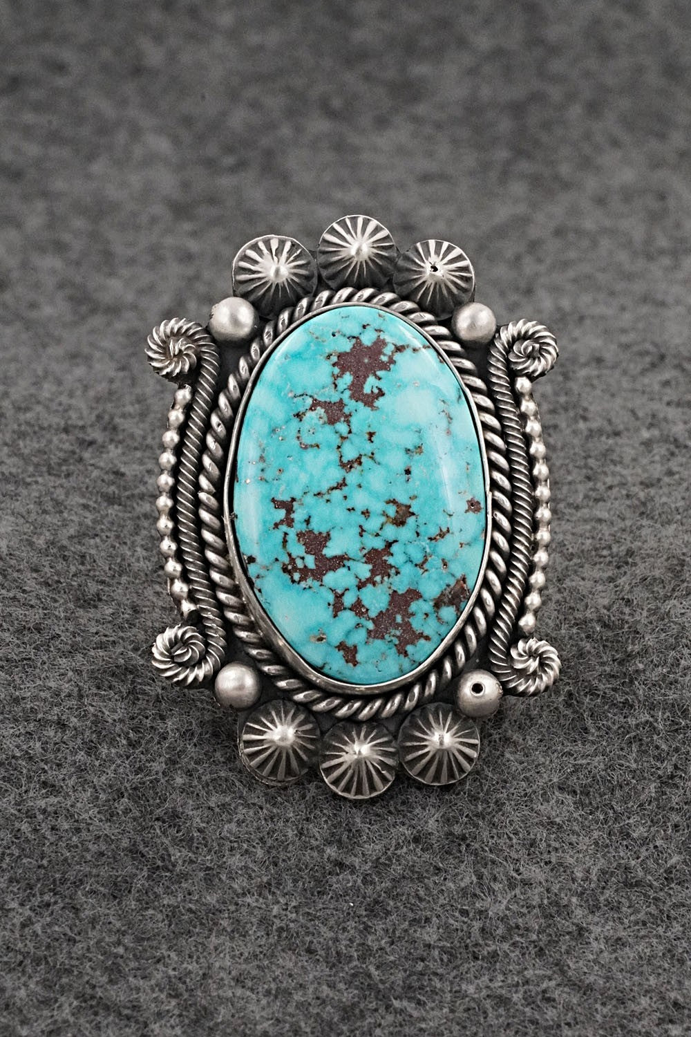 Turquoise & Sterling Silver Ring - Michael Calladitto - Size 10