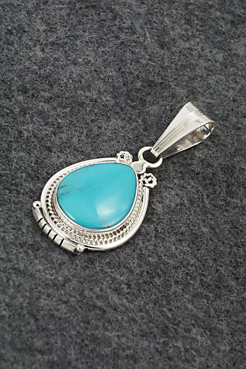 Turquoise & Sterling Silver Pendant - Samuel Yellowhair