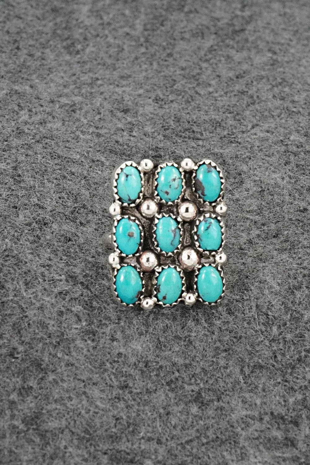 Turquoise & Sterling Silver Ring - Priscilla Reeder - Size 7.5