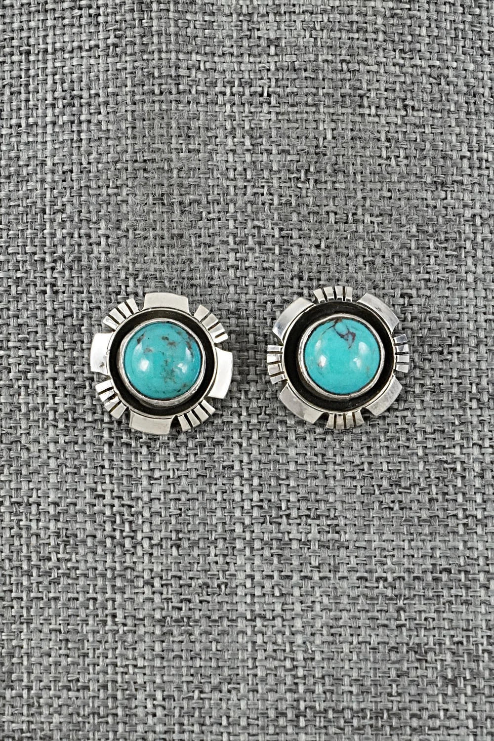 Turquoise & Sterling Silver Earrings - Amos Begay