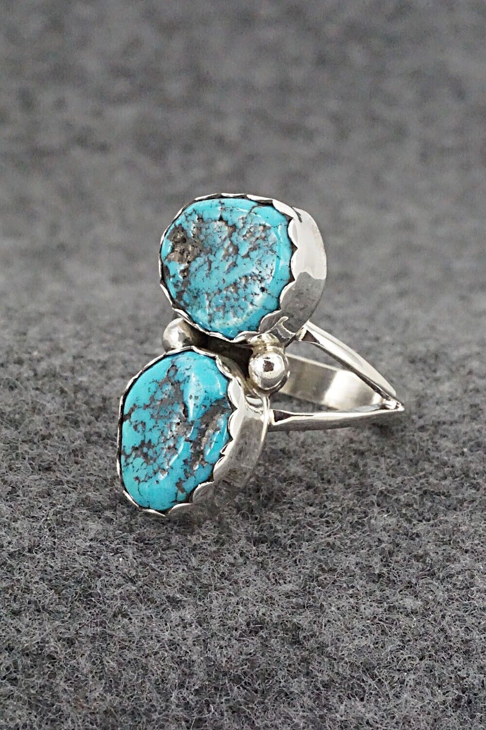 Turquoise & Sterling Silver Ring - Pearlene Spencer - Size 7.5