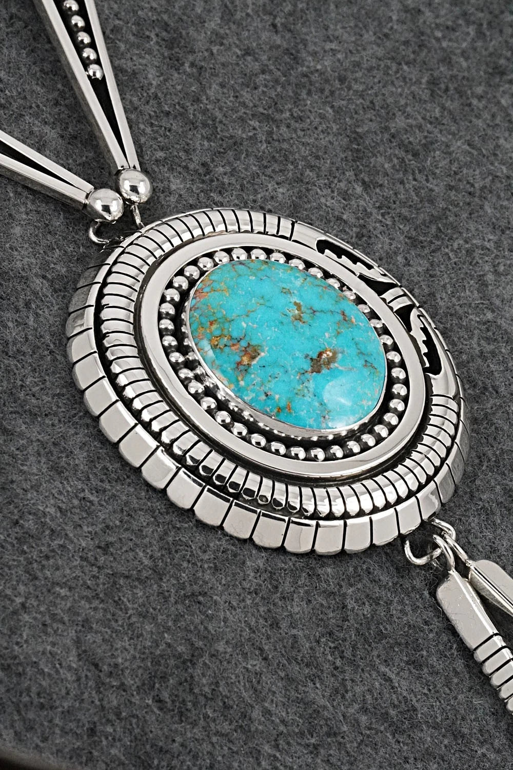 Turquoise & Sterling Silver Necklace and Earrings Set - Jonathan Nez