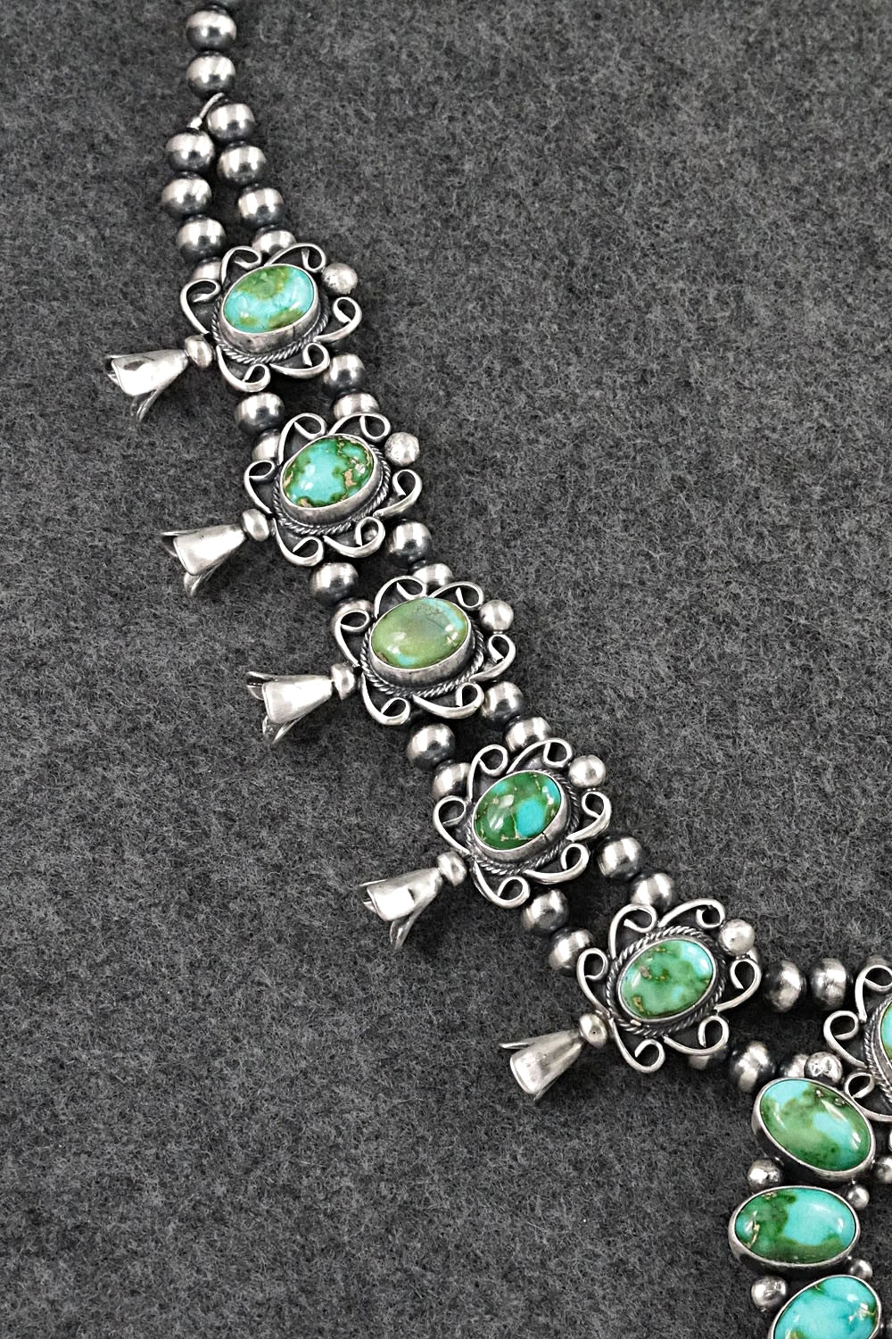 Turquoise & Sterling Silver Squash Blossom Set - Darrin Livingston