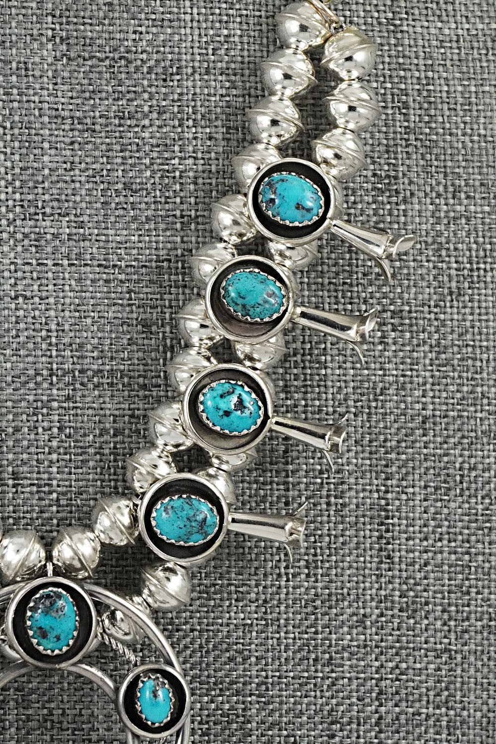 Turquoise & Sterling Silver Squash Blossom Set - Phil Garcia