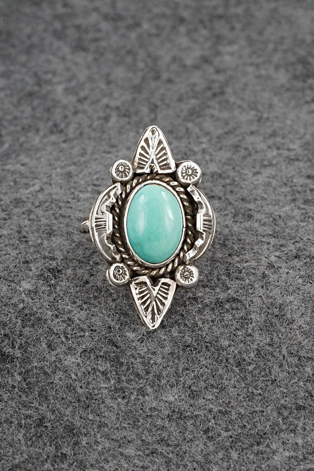 Turquoise & Sterling Silver Ring - Emerson Delgarito - Size 8.5