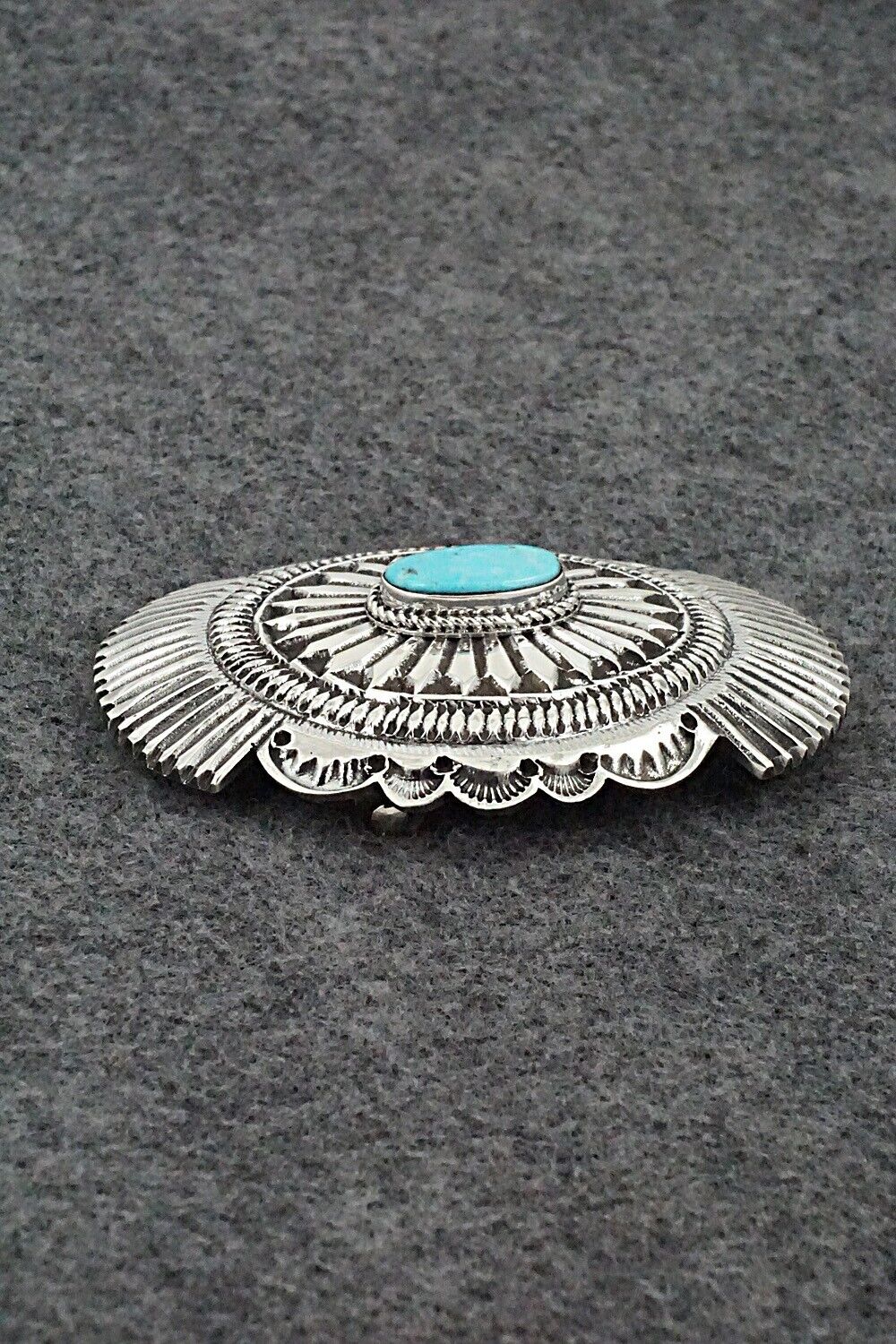 Turquoise & Sterling Silver Belt Buckle - Leonard Maloney
