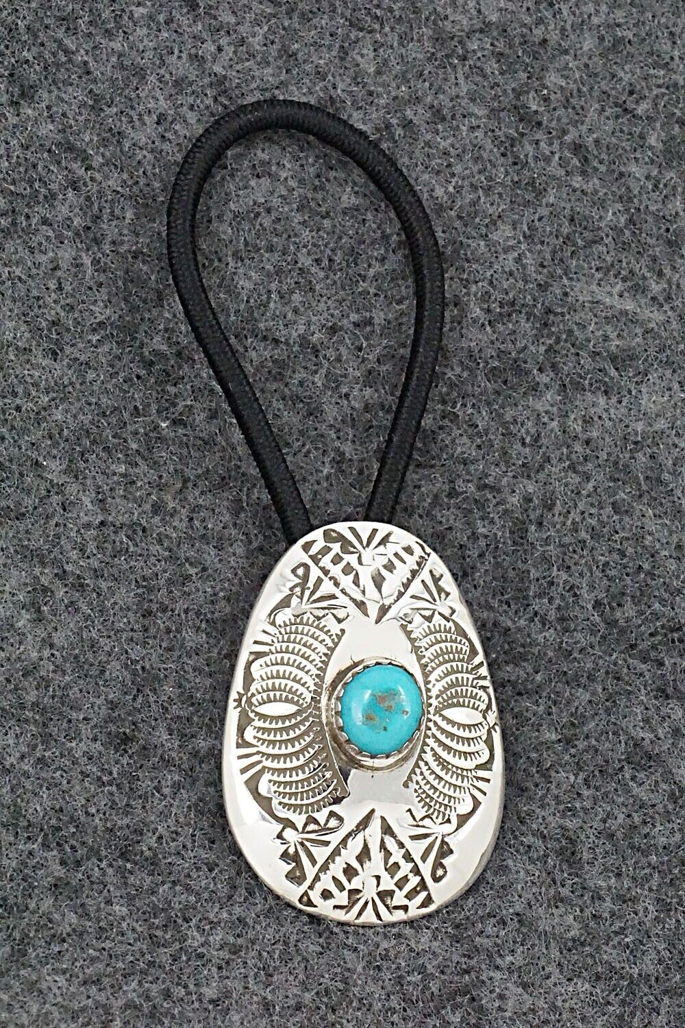 Turquoise & Sterling Silver Hair Tie - Shirley Skeets