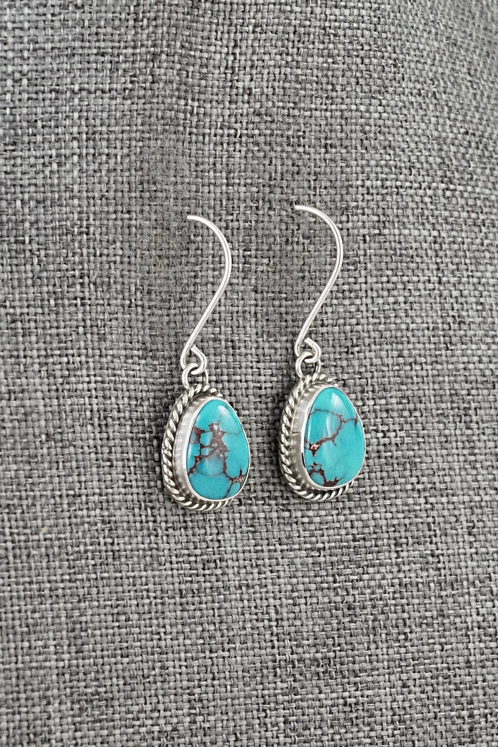 Turquoise & Sterling Silver Earrings - Eugene Gruber