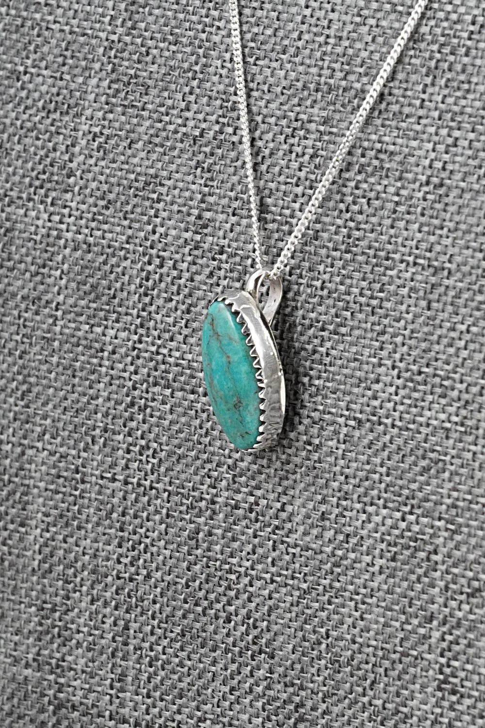 Turquoise & Sterling Silver Necklace and Earrings Set - Murray Hannaweeka