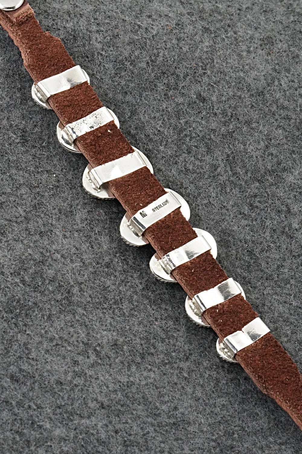 Turquoise, Sterling Silver & Leather Bracelet - Marlene Ramone