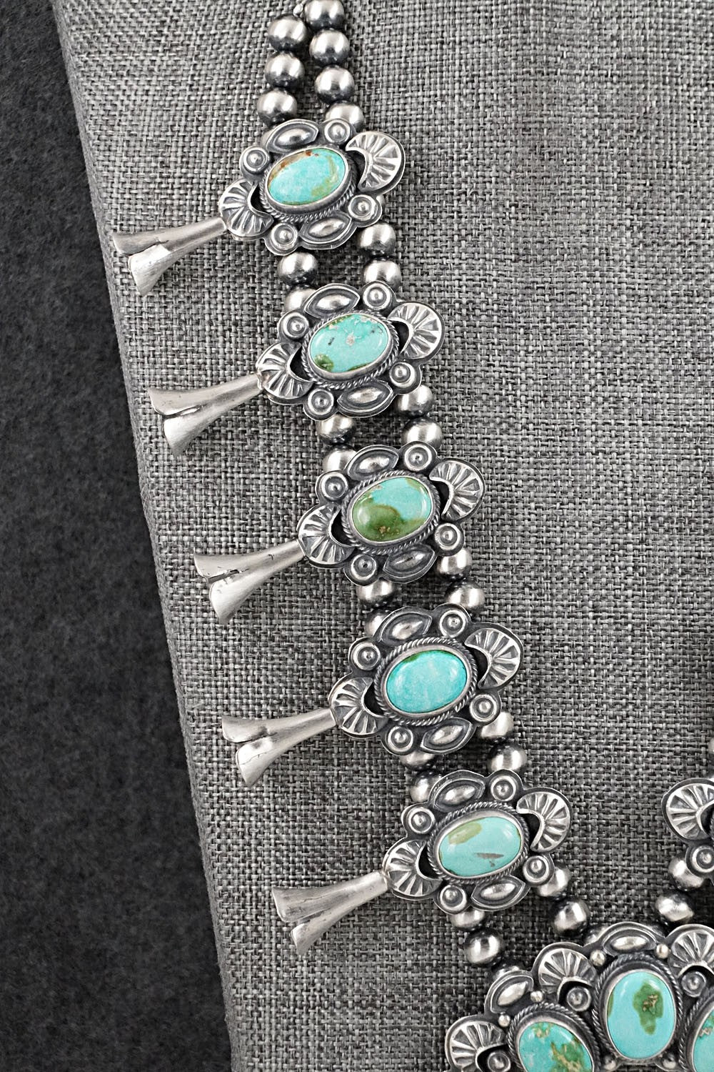 Turquoise & Sterling Silver Squash Blossom Set - Randy Boyd