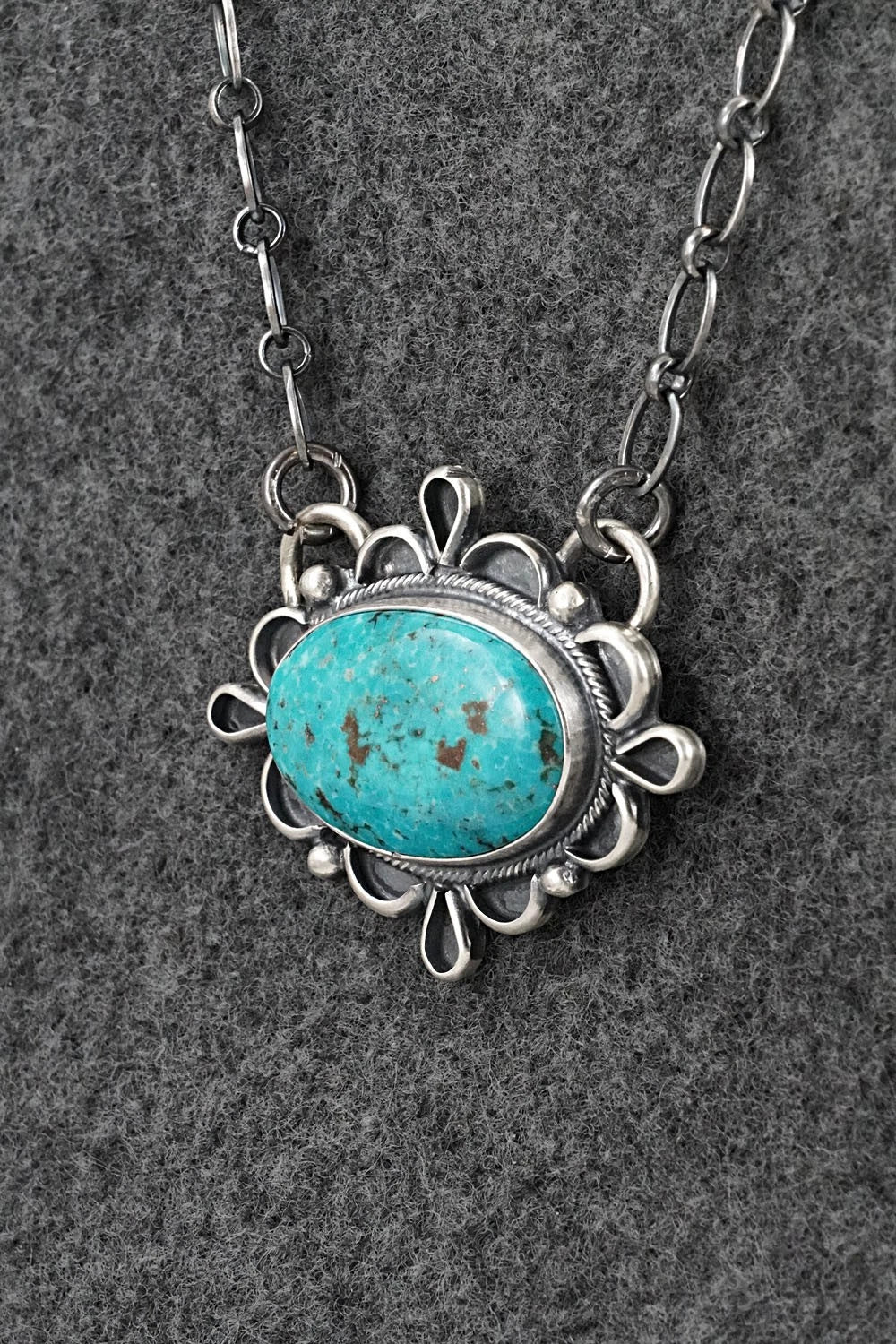 Turquoise & Sterling Silver Necklace - Bobby Johnson